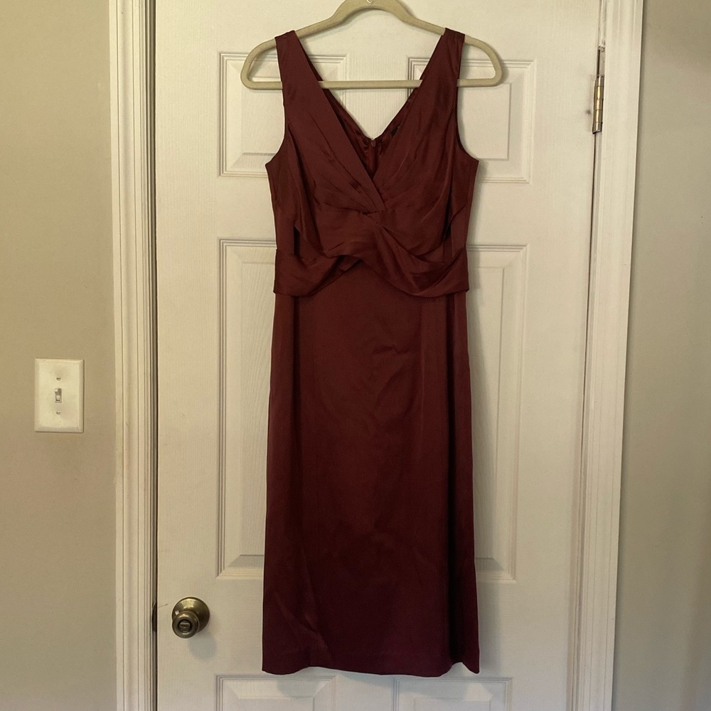 ELIE Tahari Burgundy Maroon Silk Dress